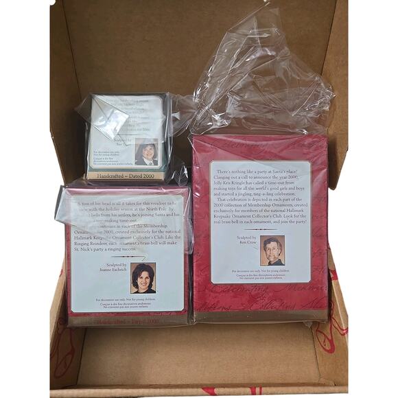 2000 HALLMARK Club Membership Kit Christmas Holiday Keepsake 3 Ornament Set NEW - Picture 2 of 3